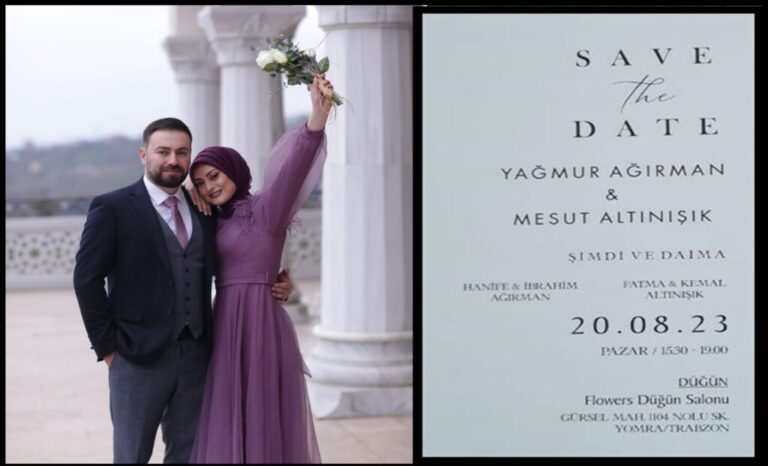 Ağırman ve Altınışık Ailelerinin Düğün Merasimlerine Davetlisiniz