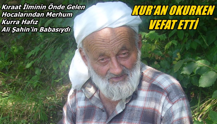 Baltacılı Mahallesinden Süleyman Şahin vefat etti