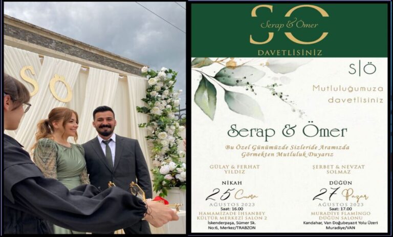 Yıldız –Solmaz Ailelerinden Nikah  ve Düğün Merasimine davet