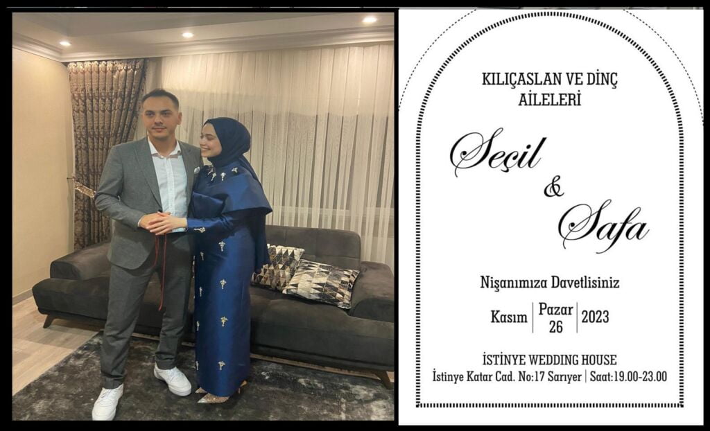 Dinç ve Kılıçaslan Aileleri Nişan Merasimlerine davet ediyorlar