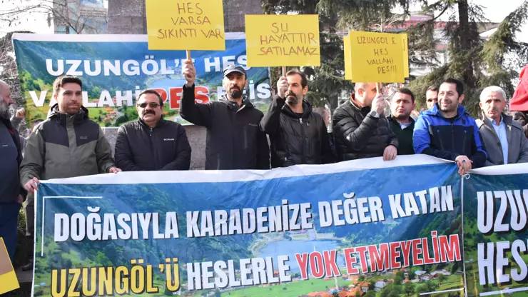 Uzungöl HES Trabzon’da basın açıklaması ile protesto edildi