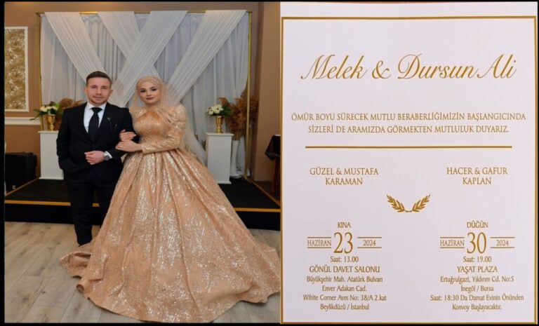 Melek ile Dursun Ali  Düğün Merasimlerine Davet Ediyorlar