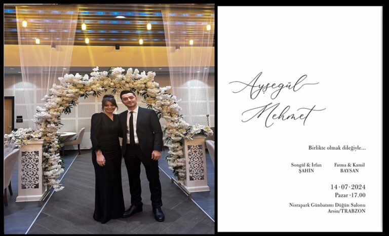 Ayşegül ile Mehmet Nikah Törenlerine davet ediyorlar