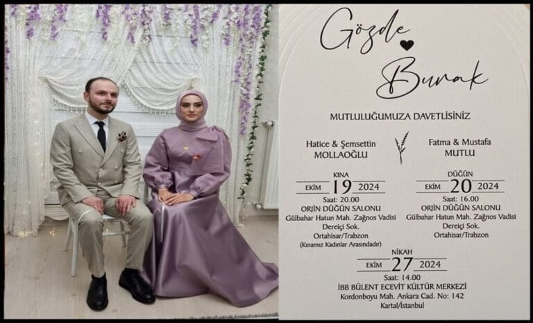Burak ile Gözde’nin Düğünlerinde Davetlisiniz