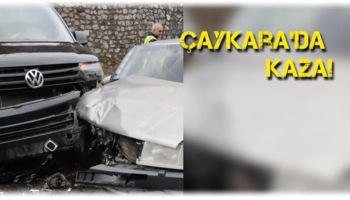 Çaykara’da maddi hasarlı kaza meydana geldi