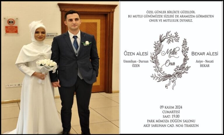 Melike ve Onur Özen’in Düğününe Davetlisiniz
