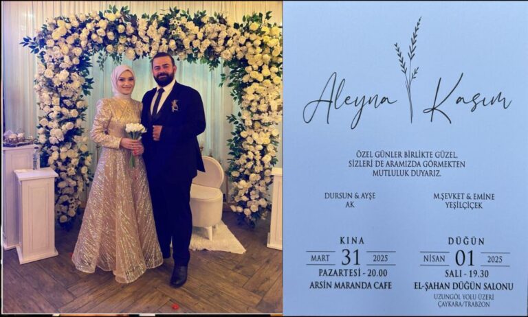 Yeşilçiçek ve Ak Aileleri Düğüne Davet