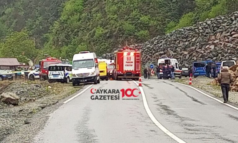 Çaykara -Dernekpazarı yolunda Trafik kazası