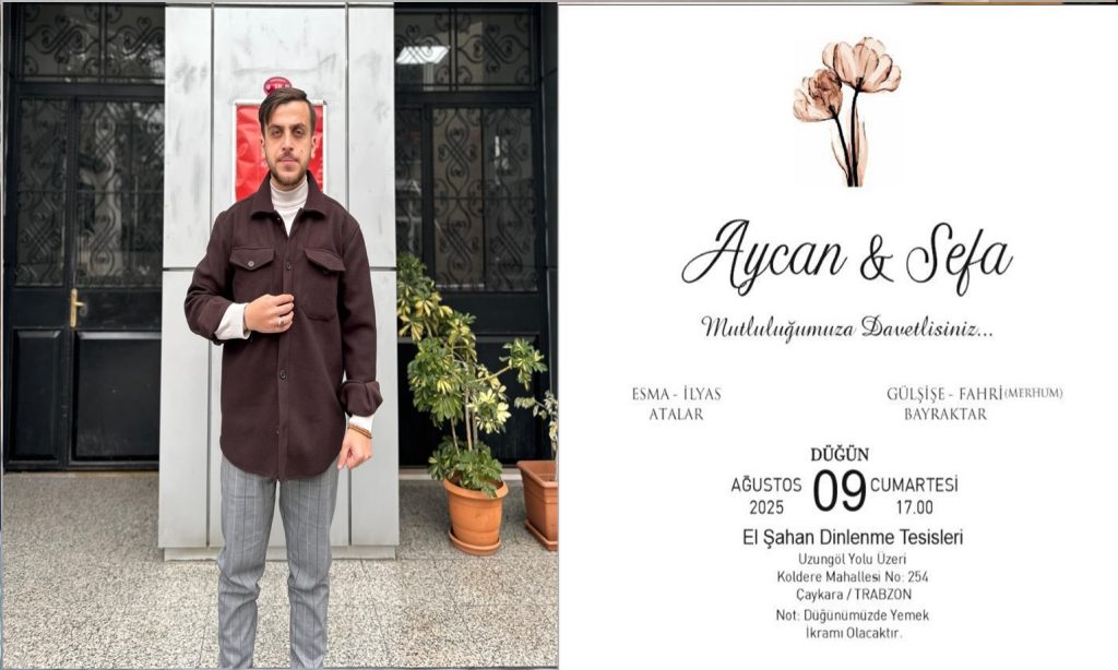 Bayraktar ve Atalar aileleri Düğünlerine Davet