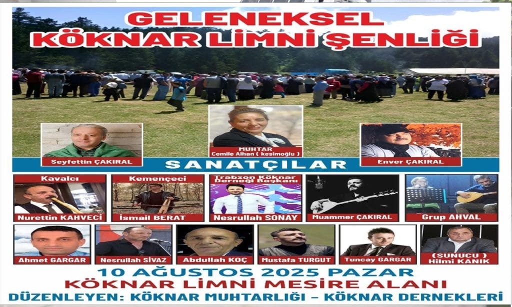 Çaykara Köknar Mahallesi Limni Şenliği 10 Ağustos’ta Yapılacak