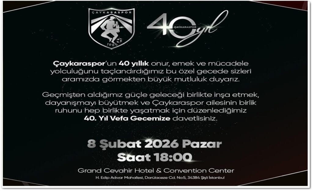 Çaykaraspor 40. Yılında İstanbul’da Buluşuyor