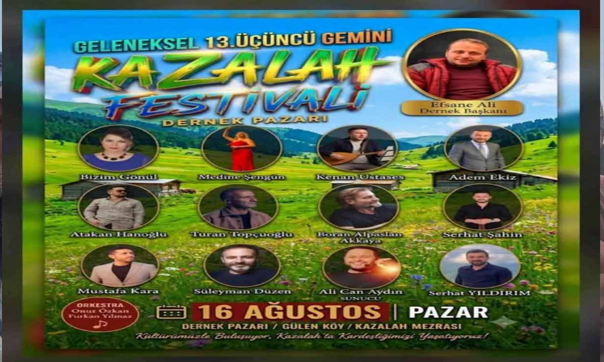 13. Kazalah Festivali 16 Ağustos Pazar Günü Başlıyor