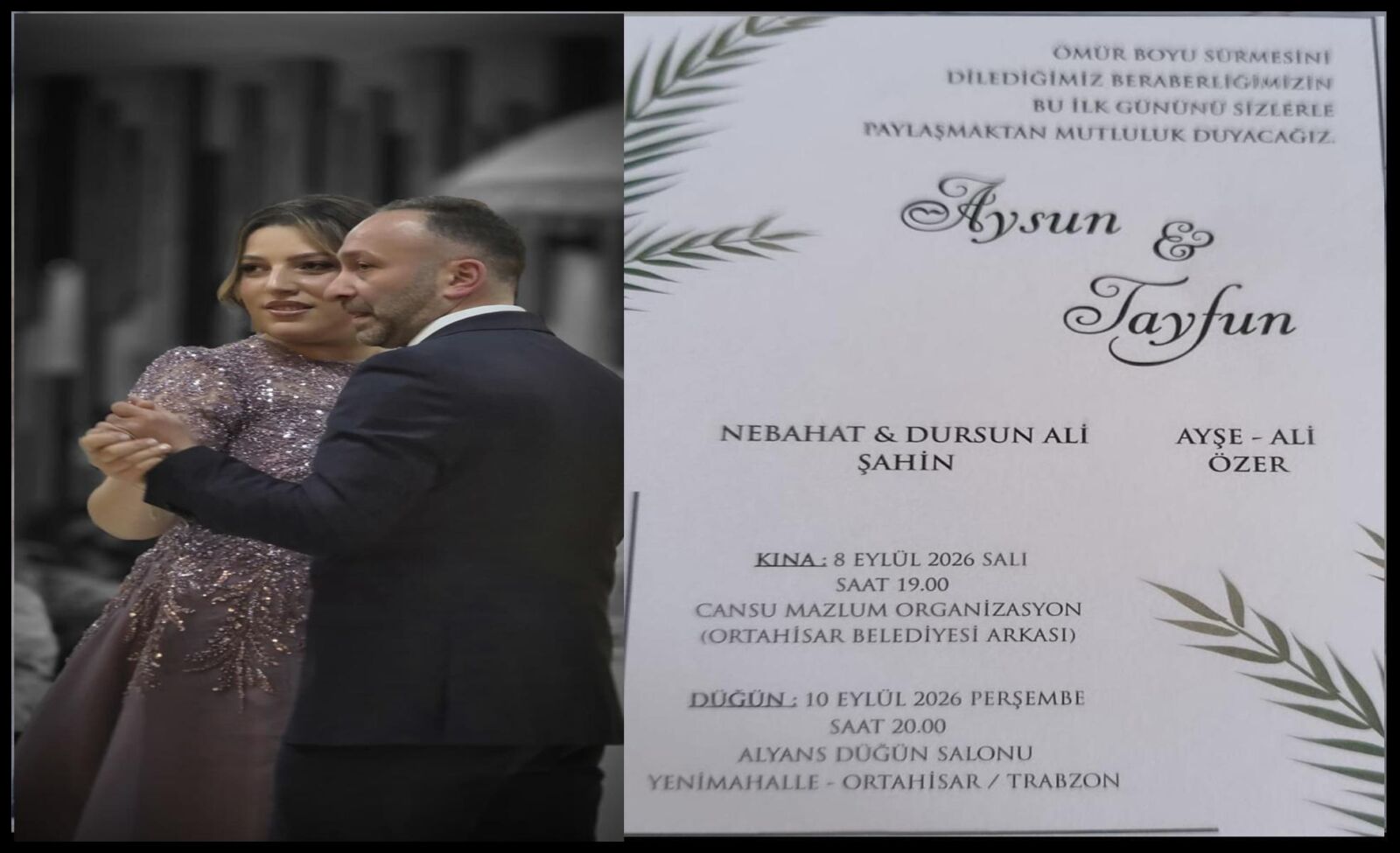 Aysun Şahin ile Tayfun Özer Mutluluğa “Evet” Diyor