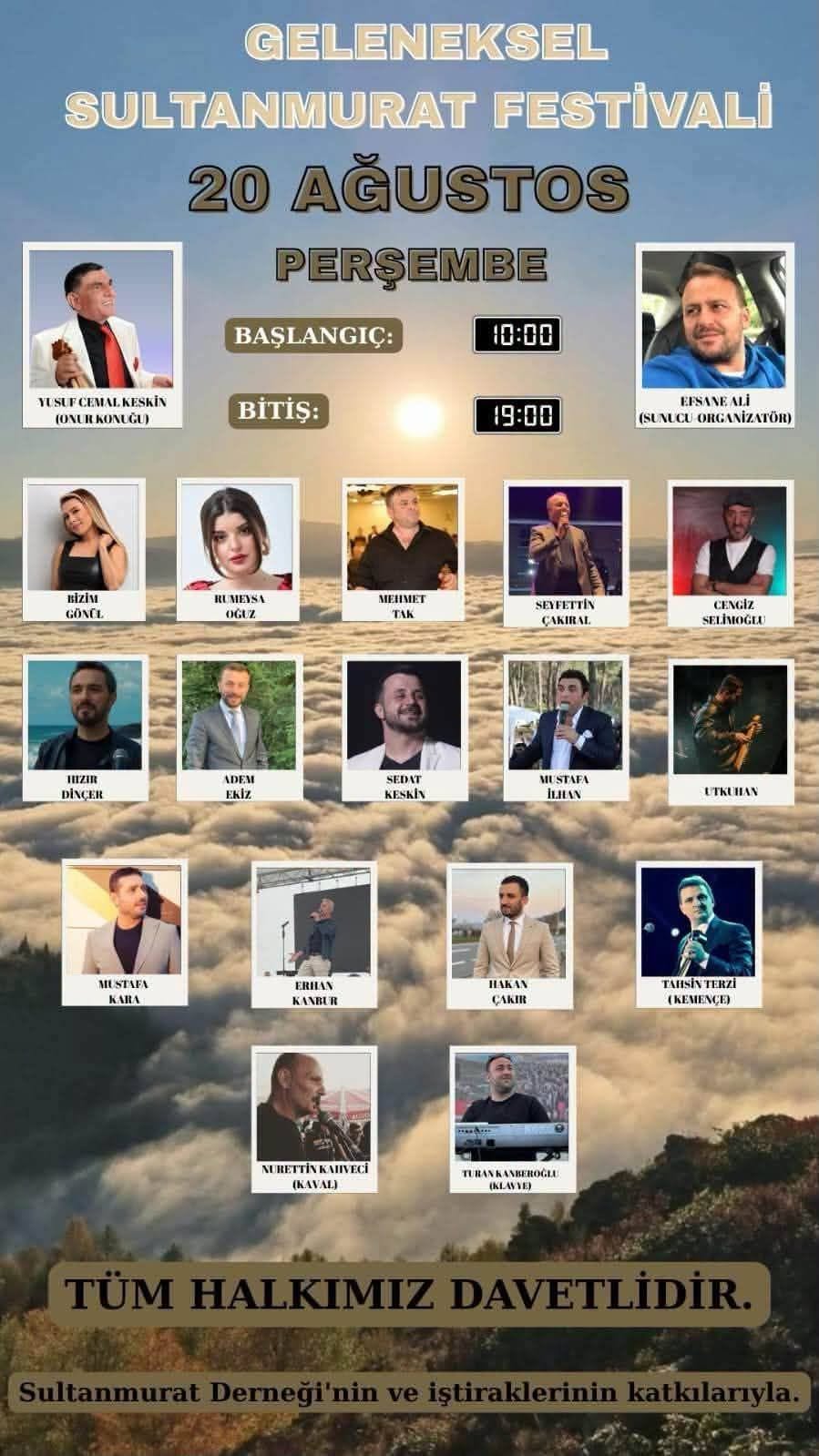 Çaykara Sultanmurat Festivali 20 Ağustos'ta Başlıyor 1 Çaykara Sultanmurat Festivali 20 Ağustos'ta Başlıyor 1