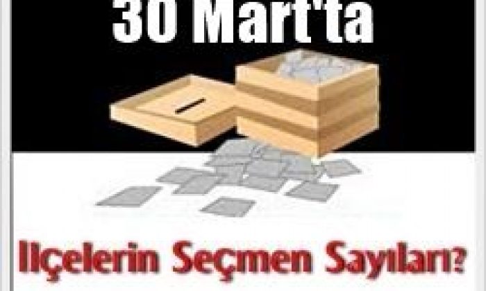 30 Mart 2014 Mahalli Seçimde ilçelerin Seçmen Sayısı